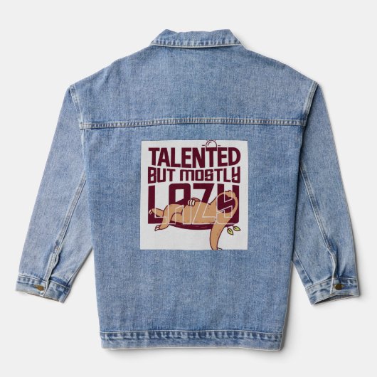 Talentvol, maar vooral lui denim jacket (Achterkant)