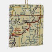 Talequah OK Retro Map Keramisch Ornament (Rechts)