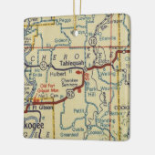 Talequah OK Retro Map Keramisch Ornament (Links)