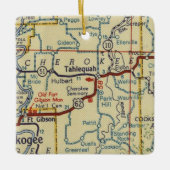 Talequah OK Retro Map Keramisch Ornament (Voorkant)