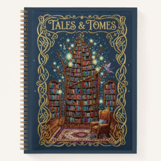 Tales & Tomes Geborduurd Magische Bibliotheek Jour Notitieboek