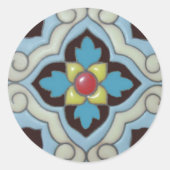 Talevera Tegel 3 Sticker Rond (Voorkant)