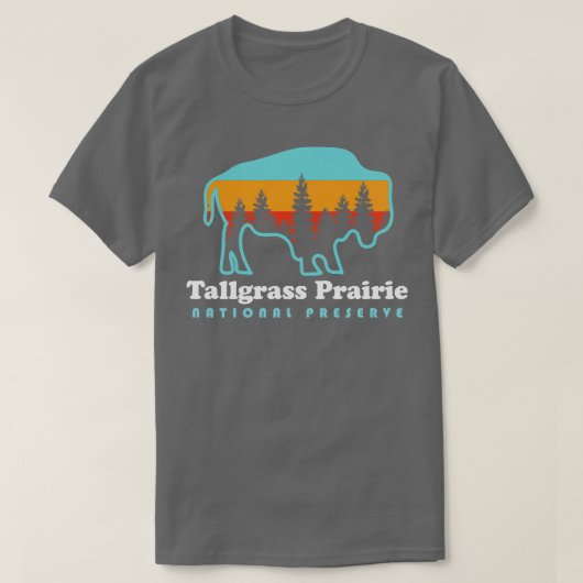 Talgrass Prairie Nationaal natuurgebied Bison Kans T-shirt (Design voorkant)