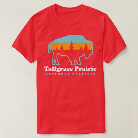 Talgrass Prairie Nationaal natuurgebied Bison Kans T-shirt (Design voorkant)