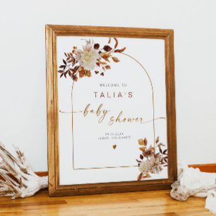 TALIA Bohemian Terracotta Arch Baby shower Welkom Poster