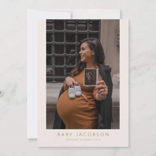 TALIA Bohemian Terracotta Blush Arch Baby shower I Kaart (Achterkant)