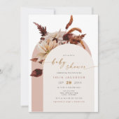 TALIA Bohemian Terracotta Blush Arch Baby shower Kaart (Voorkant)