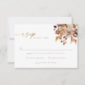 TALIA Bohemian Terracotta Floral Blush RSVP Kaart (Voorkant)