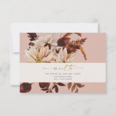 TALIA Bohemian Terracotta Floral Blush RSVP Kaart (Achterkant)