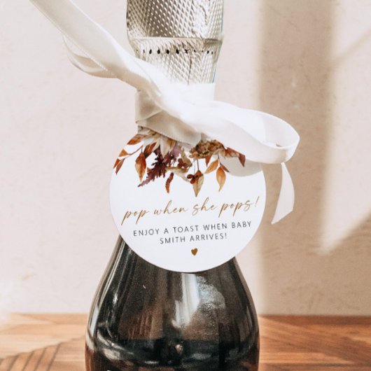 TALIA Bohemian Terracotta Floral Pop als ze Pop Bedankjes Labels