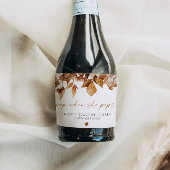 TALIA Bohemian Terracotta Floral Pop als ze Pop Sparkling Wijnetiket