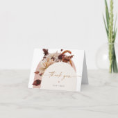 TALIA Bohemian Waterverf Herfst Floral Arched Bedankkaart (Voorkant)