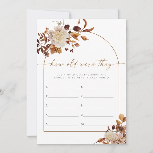 TALIA Boho Droge Bloemen Hoe oud waren ze spel Kaart (Voorkant)