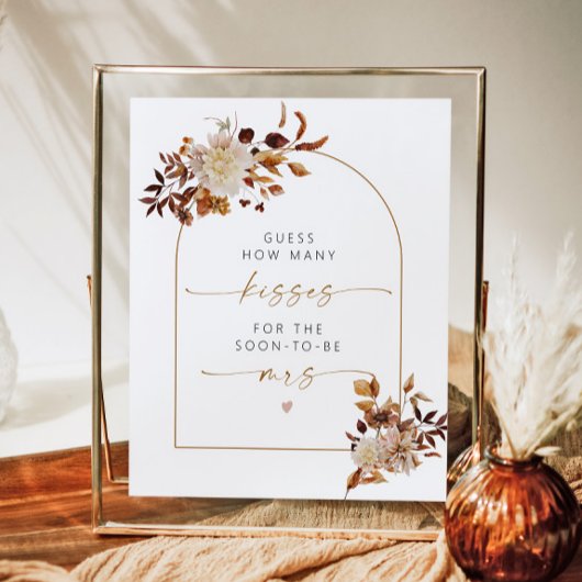 TALIA Boho Fall Hoeveel Kusjes Bruidsfeest Poster