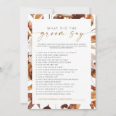 TALIA Boho Herfst Floral Wat zei de bruidegom spel Kaart (Voorkant)