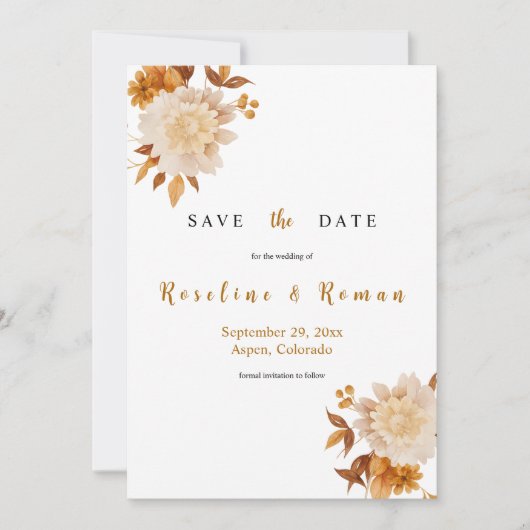 TALIA Boho Save the Date Template Kaart (Voorkant)