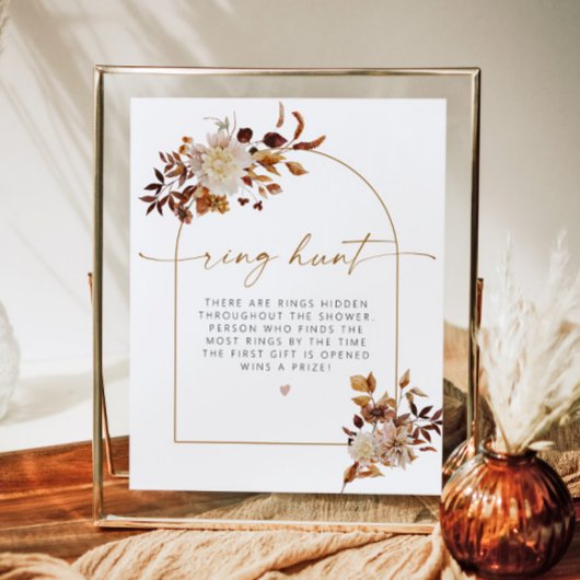 TALIA Boho Terracotta Boog Ringjacht Bruidsfeest Poster