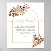 TALIA Boho Terracotta Boog Ringjacht Bruidsfeest Poster (Voorkant)