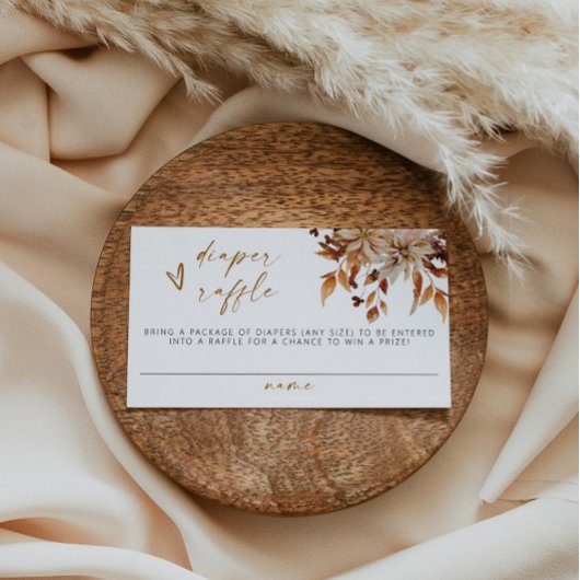 TALIA Boho Terracotta Floral Diaper Raffle Ticket