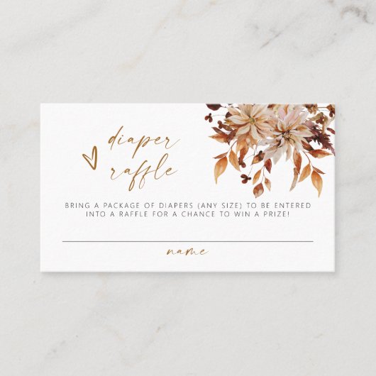 TALIA Boho Terracotta Floral Diaper Raffle Ticket (Voorkant)