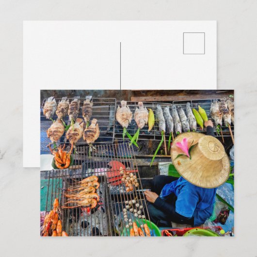 Talin Chan-drijvende markt Briefkaart (Voorkant / Achterkant)