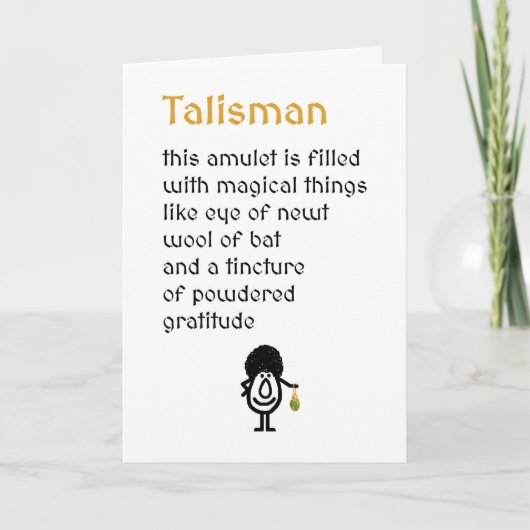 Talisman A Grapny Bedankt Poem (Voorkant)