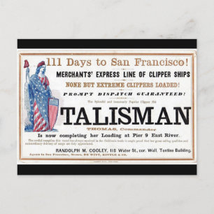 Talisman Clipper schip zeilen 1855 Briefkaart
