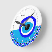 Talisman & Evil Eye Amulet, Turks / Arabisch wit Ronde Klok (Hoek)