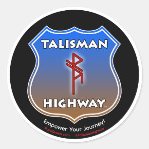 Talisman Snelweg RuneQueen Ronde Sticker