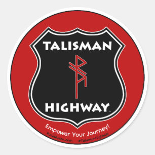 Talisman Snelweg RuneQueen Ronde Sticker
