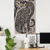 Talismanic Tiger: Japanse kunstdruk Poster (Thuiskantoor)