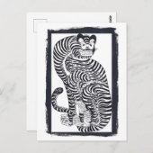  talismanische tijger in zwart Lijst Briefkaart (Voorkant / Achterkant)