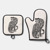 talismanische tijger Small Ovenwant & Pannenlap Set (Voorkant)