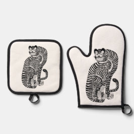  talismanische tijger Small Ovenwant & Pannenlap Set