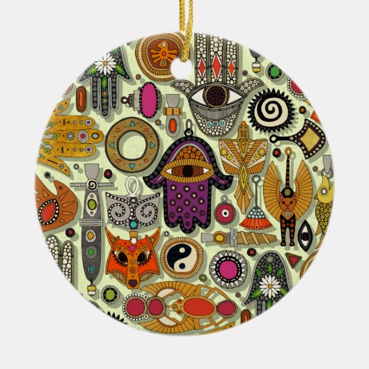 talismannen honingdauw keramisch ornament (Voorkant)