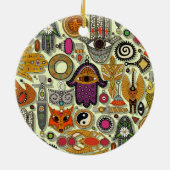 talismannen honingdauw keramisch ornament (Achterkant)