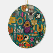 talismannen viridian groen keramisch ornament (Links)