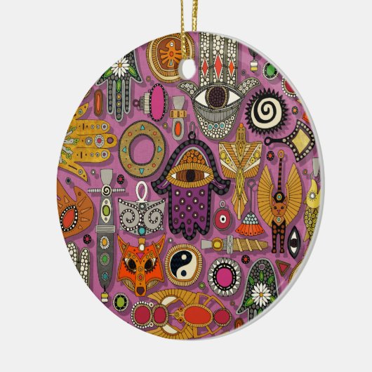 talismans peony keramisch ornament (Links)