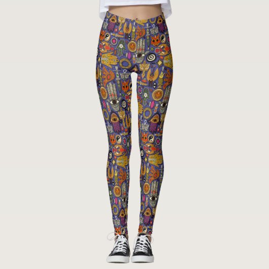TALISMANS violet blauwe leggings (Voorkant)