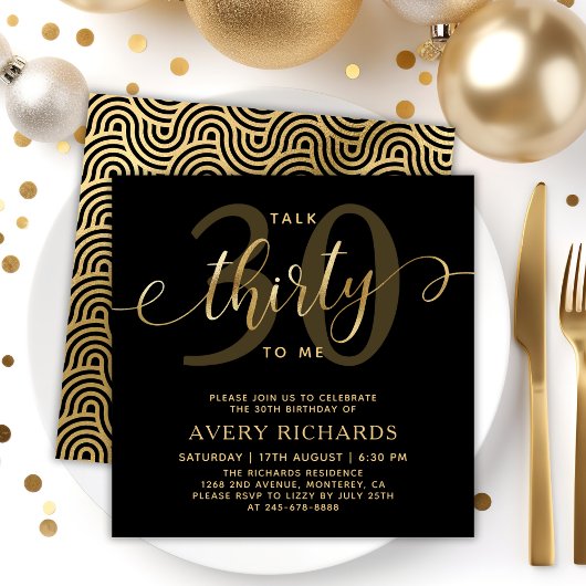 Talk 30 Aan Mij Goud Script 30e Verjaardag Kaart