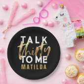 Talk 30 bij me Fotogoudtipografische verjaardag Papieren Bordje (Feest)