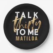 Talk 30 bij me Fotogoudtipografische verjaardag Papieren Bordje (Voorkant)