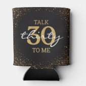 talk 30 to me,30th birthday gold black glitter  blikjeskoeler (Achterkant)
