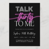 Talk 30 To Me 30th Birthday Kaart (Voorkant)