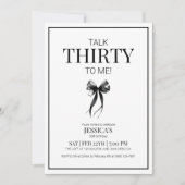 Talk 30 to Me Dertig Zwart-Wit Verjaardag Kaart (Voorkant)