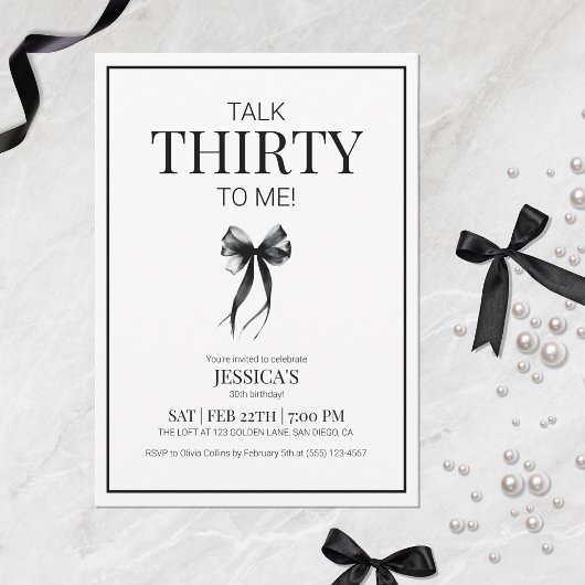 Talk 30 to Me Dertig Zwart-Wit Verjaardag Kaart