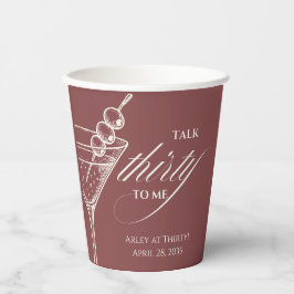 Talk 30 to me Minimalist Martini 30th Birthday Papieren Bekers