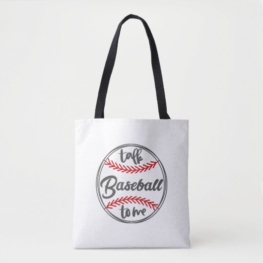 Talk Baseball to Me Retro Trendy Graphic Tote Bag (Voorkant)