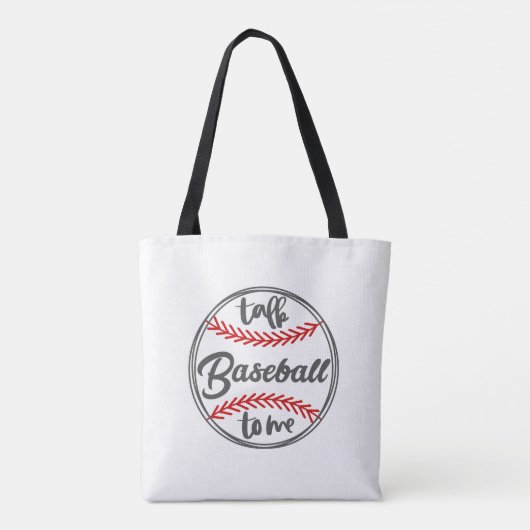 Talk Baseball to Me Retro Trendy Graphic Tote Bag (Achterkant)