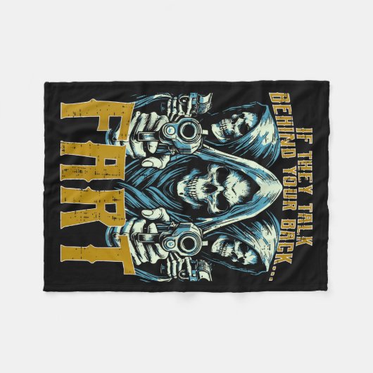 Talk Behind Your Back Fart Skeleton Funny Saying M Fleece Deken (Voorkant (Horizontaal))
